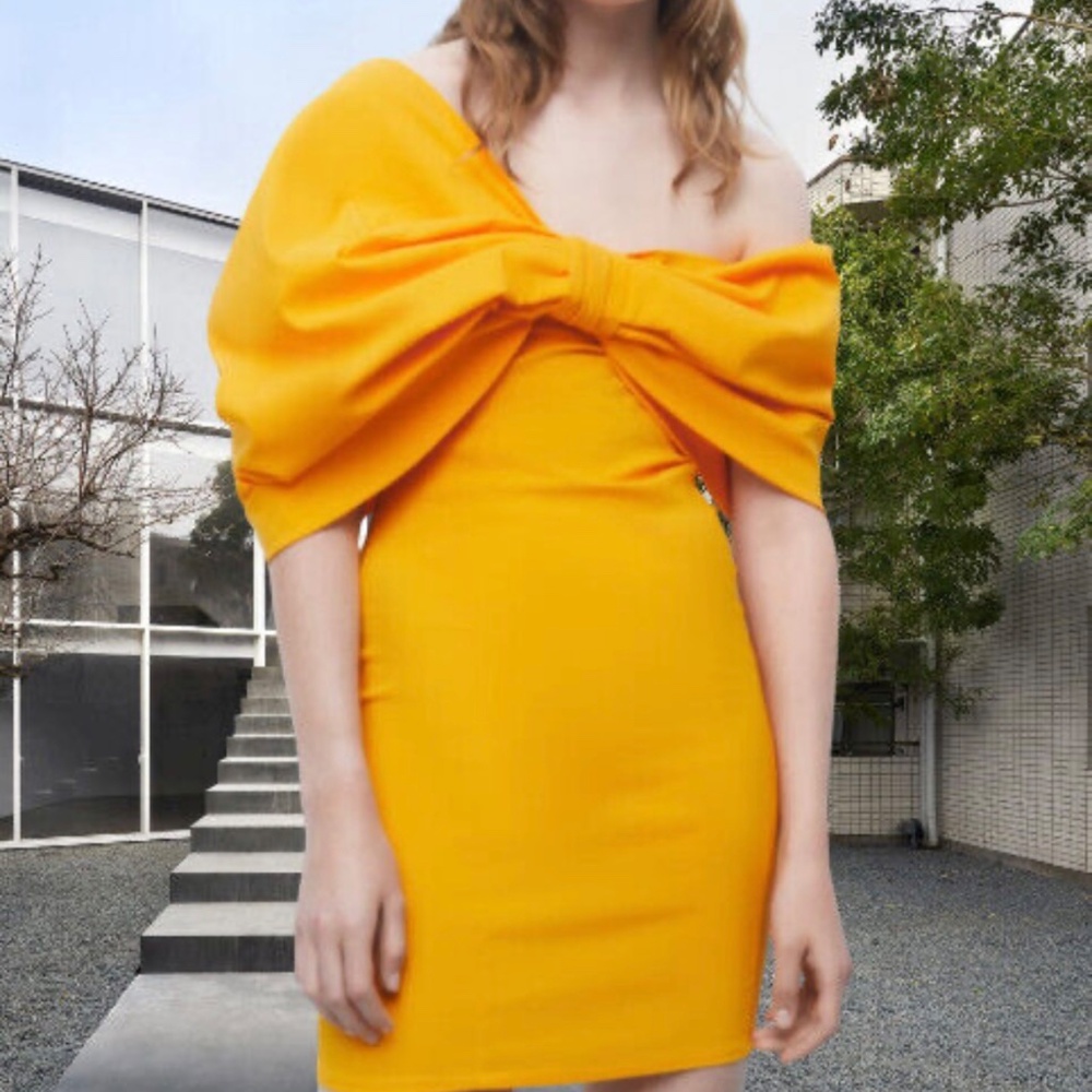 Zara bow Asymmetric dress Size S